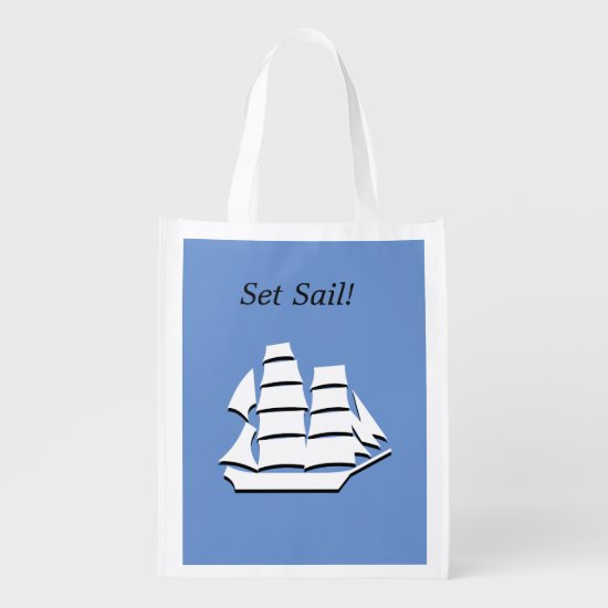 Polyester Bag - White Schooner Graphic