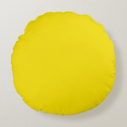 Polyester Round Throw Pillow 16 Lemon Yellow