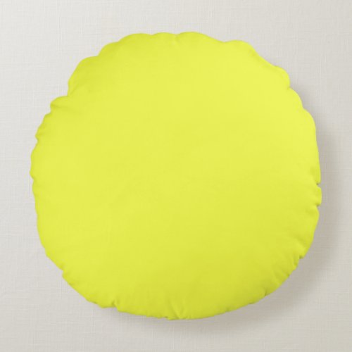Polyester Round Throw Pillow 16 Neon Yellow