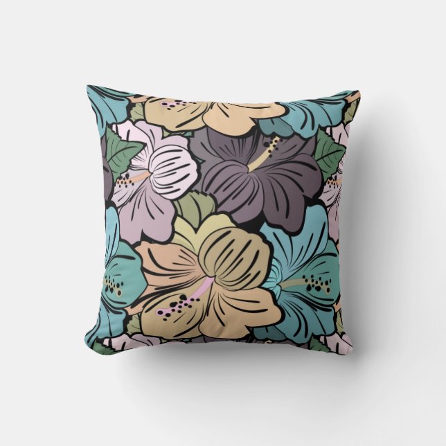 Polyester Throw Pillow Hawaiian Style (Front)
