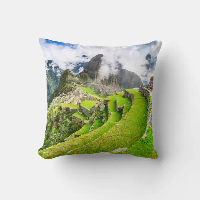 Polyester Throw Pillow, Machu Picchu, Cusco - Peru Throw Pillow (Front)