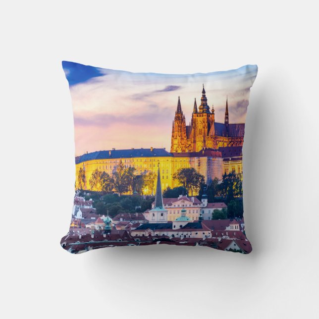 Polyester Throw Pillow, Throw Pillow Prague (Front)