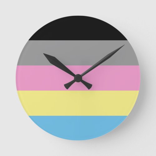 polygender pride flag round clock