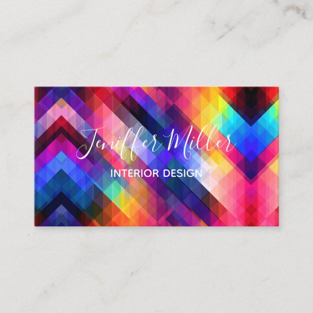 Polygon abstract colorful pattern                  business card (Front)