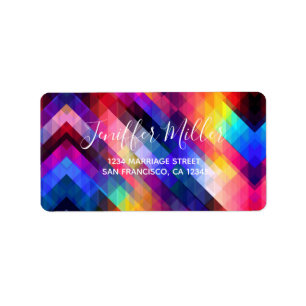 Polygon abstract colorful pattern label