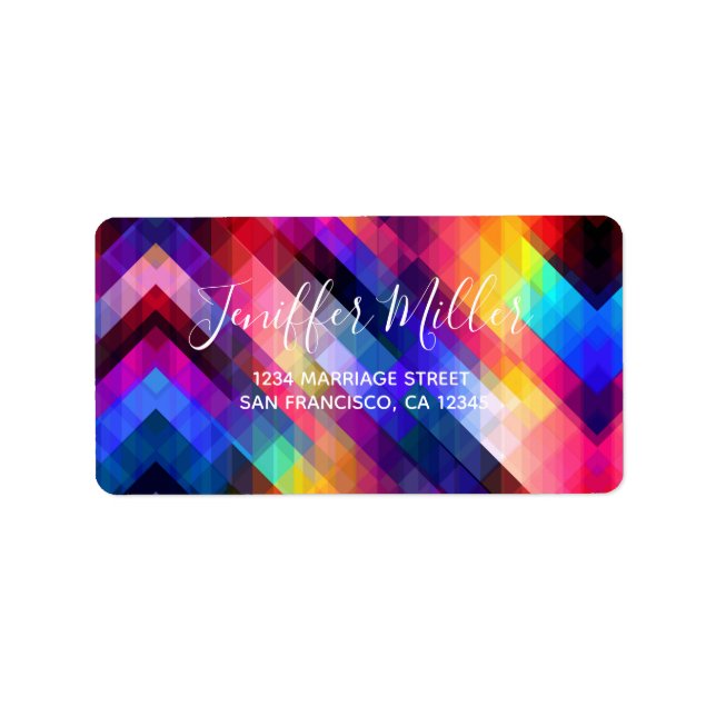 Polygon abstract colorful pattern                  label (Front)