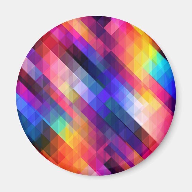 Polygon abstract colorful pattern magnet (Front)