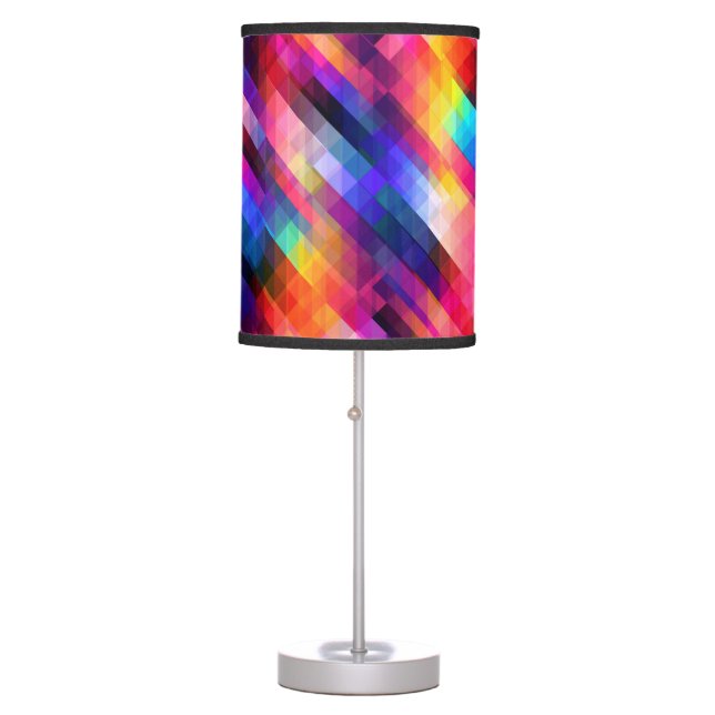 Polygon abstract colorful pattern table lamp (Front)