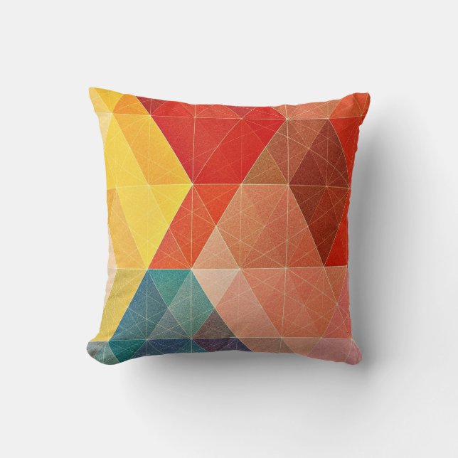 Polygon Abstract Throw Pillow (Front)