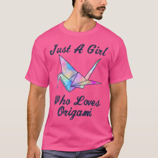 Polygon Animals Pleated Saying - Just A Girl Who L T-Shirt