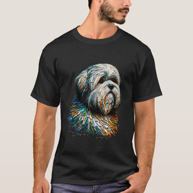 Polygon Art Lhasa Apso T-Shirt (Front)