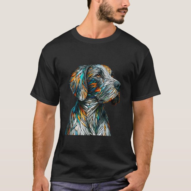 Polygon Art Pointer Dog English Pointer T-Shirt (Front)