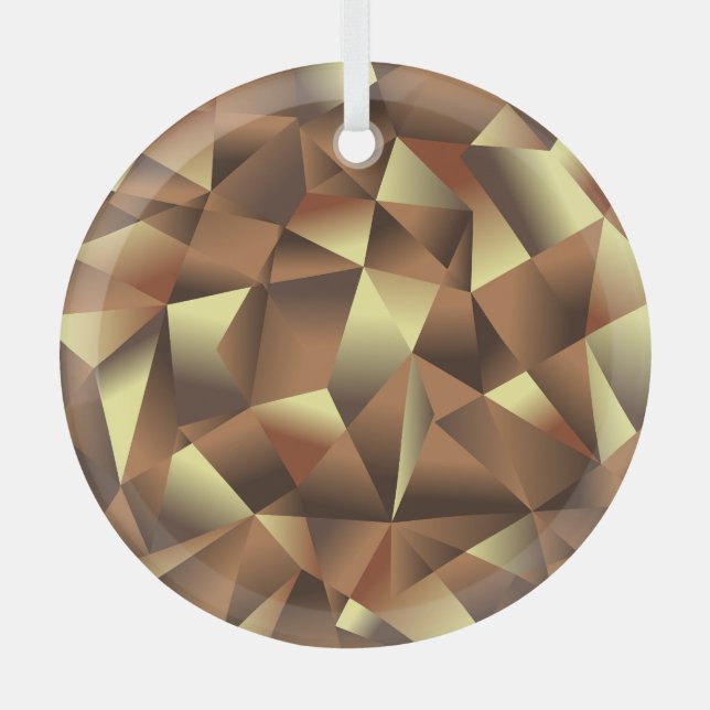 Polygon Background: Abstract Textured Art Glass Ornament (Front)