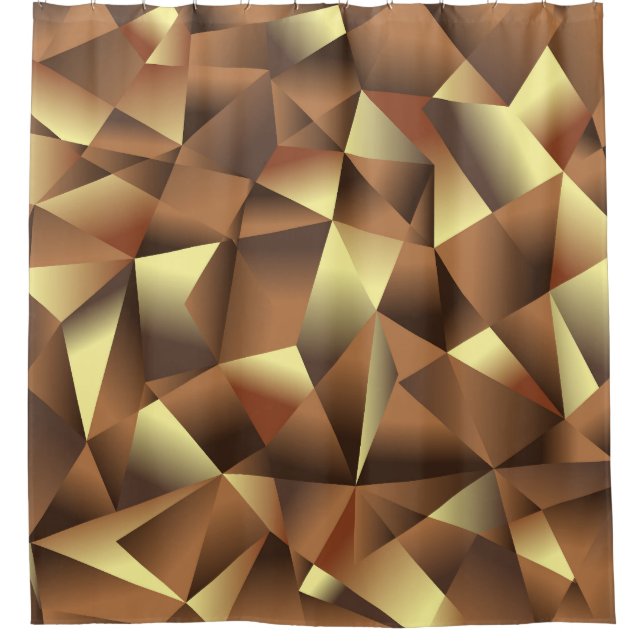 Polygon Background: Abstract Textured Art Shower Curtain (Front)