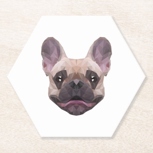 Polygon Bulldog Frances Dogfather Dog Mom French Paper Coaster