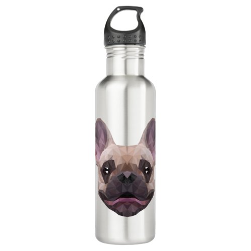 Polygon Bulldog Frances Dogfather Dog Mom French Stainless Steel Water Bottle