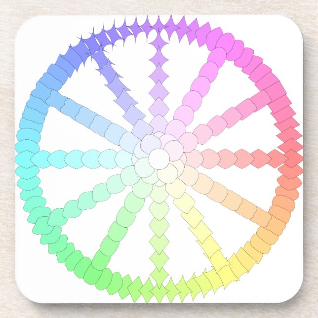polygon evolution wheel geometry drink coaster (Front)
