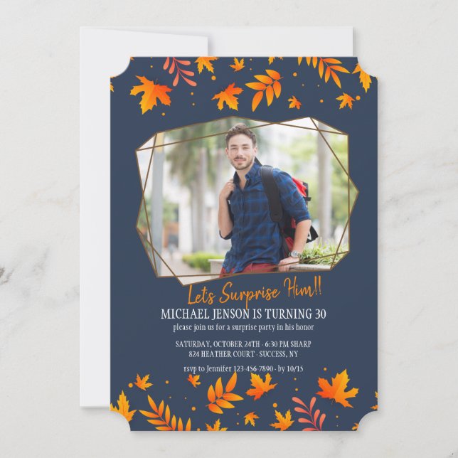 Polygon Fall Photo Invitation (Front)