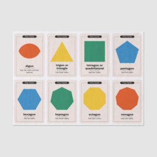 Polygon Flashcards for Kids – Learn Shapes & Sides Tissue Paper
