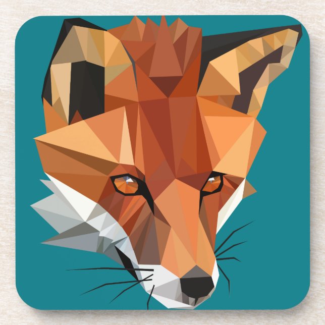 Polygon Fox Custom Drink Coaster (Front)