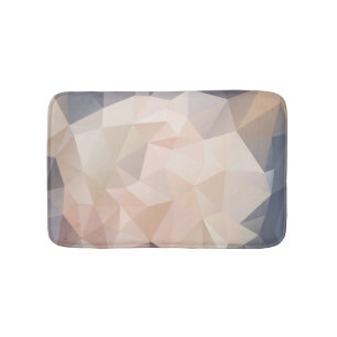 Polygon Geometric Abstract Bath Mat Gray Blush