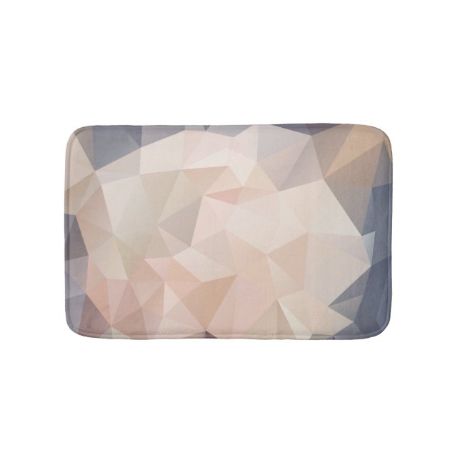 Polygon Geometric Abstract Bath Mat Gray Blush (Front)