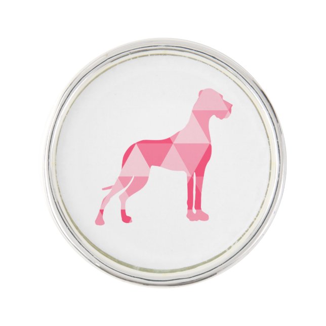 Polygon Great Dane Pink Lapel Pin (Front)