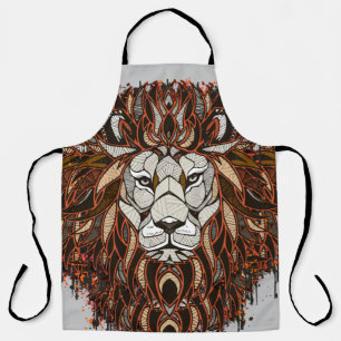 Polygon Lion Colorful Drawing Lion Apron