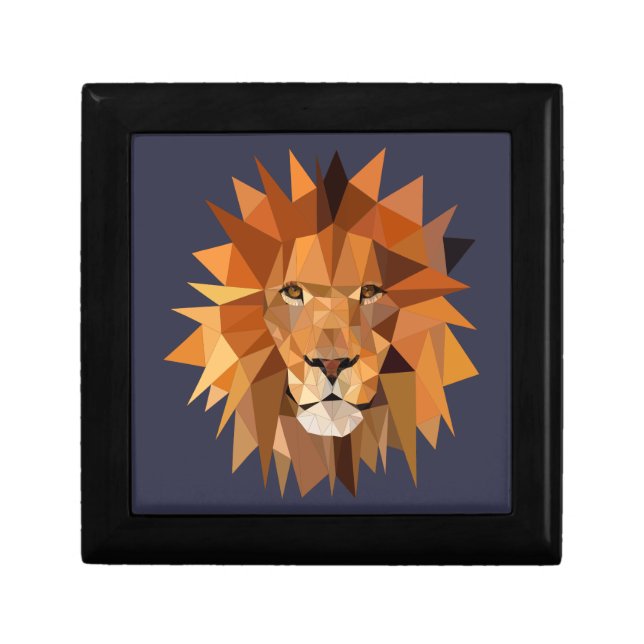 Polygon Lion Custom Jewelry Box (Front)