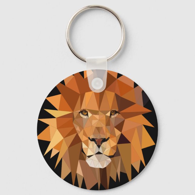 Polygon Lion Custom Keychain (Front)