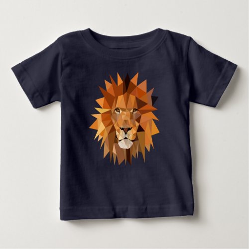 Polygon Lion Head Baby T_Shirt