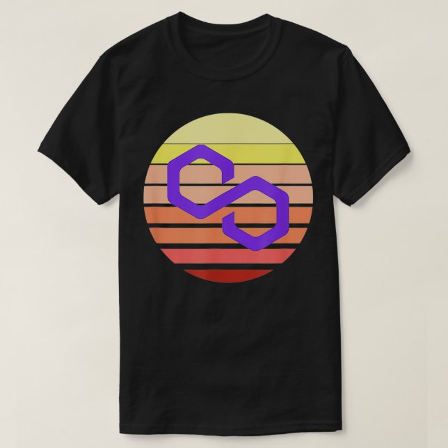 Polygon MATIC Crypto Logo Modern Digital Cryptocur T-Shirt (Design Front)