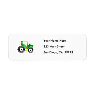Polygon Mosaic Green & Yellow Tractor Label
