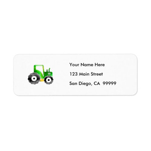 Polygon Mosaic Green & Yellow Tractor Label