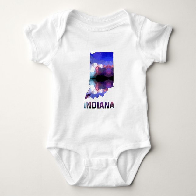 Polygon Mosaic State Map  INDIANA Baby Bodysuit (Front)