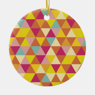 Polygon Multi color Triangles in Geometrical Shape Ceramic Ornament