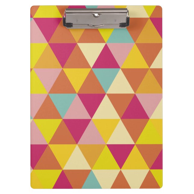 Polygon Multi color Triangles in Geometrical Shape Clipboard (Front)