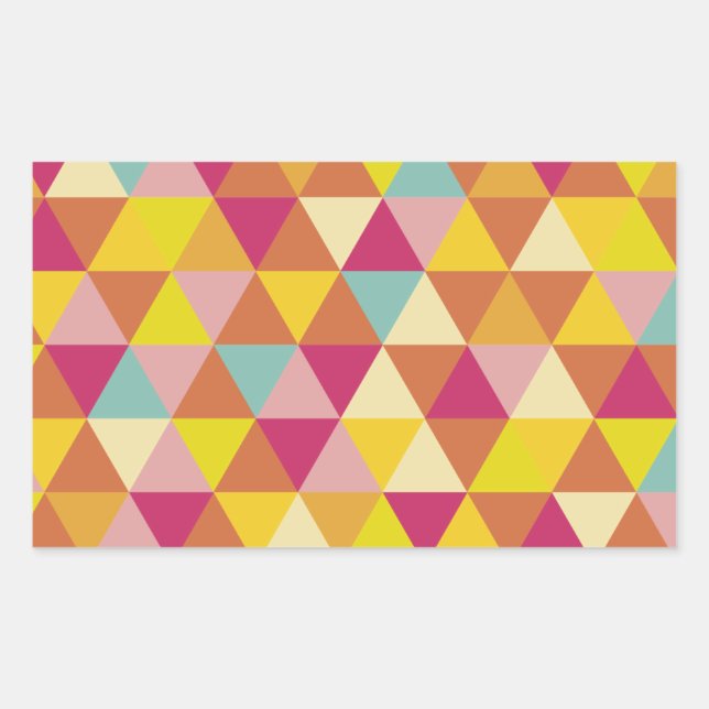 Polygon Multi color Triangles in Geometrical Shape Rectangular Sticker (Front)