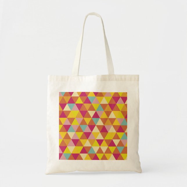 Polygon Multi color Triangles in Geometrical Shape Tote Bag (Front)