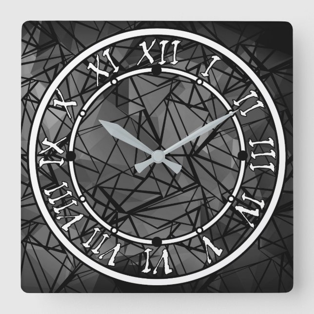 Polygon, painting square wall clock (Front)