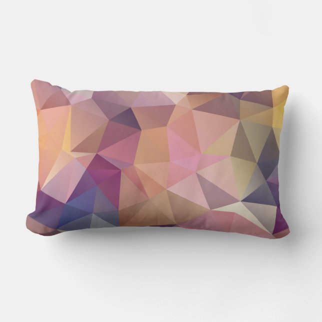 Polygon pink purple yellow background . lumbar pil lumbar pillow (Front)