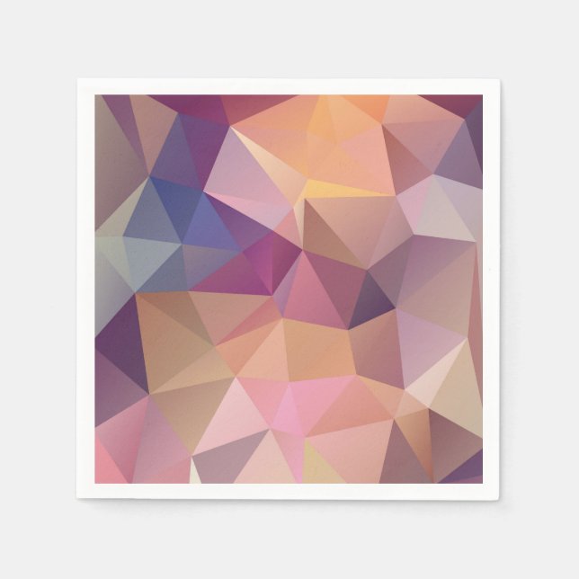 Polygon pink purple yellow background . paper napkins (Front)