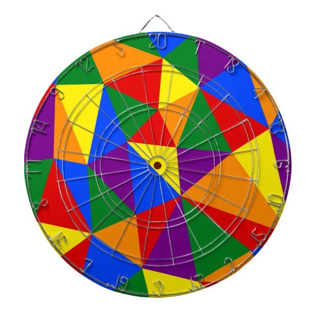 Polygon Rainbow Pattern Dart Board (Front)