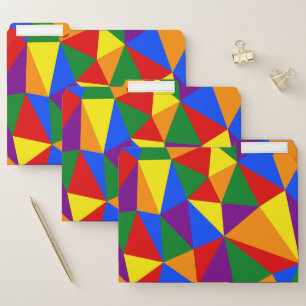 Polygon Rainbow Pattern File Folder