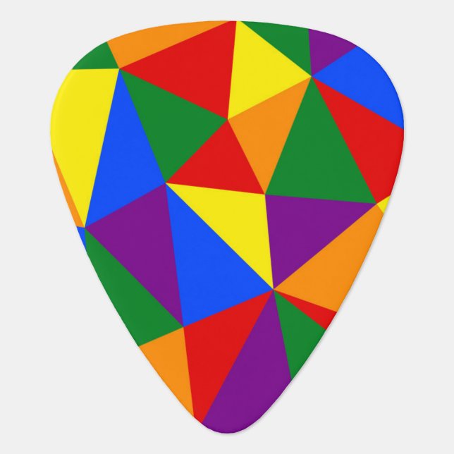 Polygon Rainbow Pattern Guitar Pick (Front)