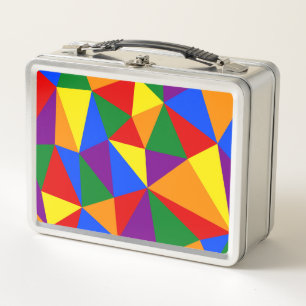 Polygon Rainbow Pattern Metal Lunch Box