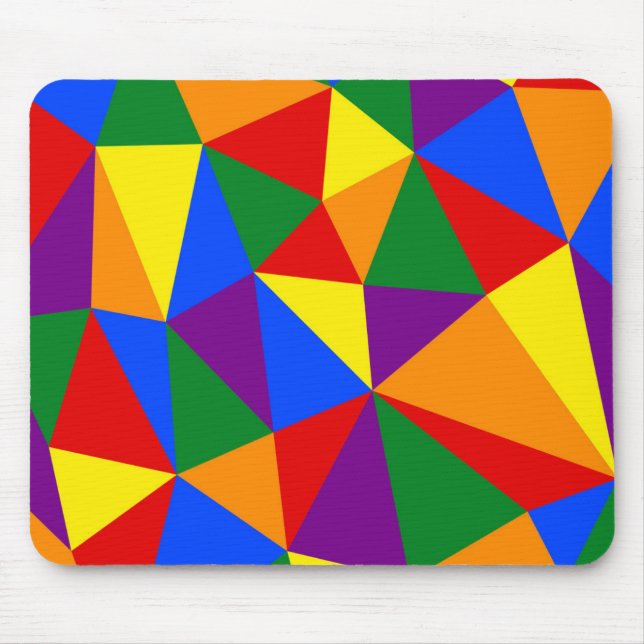 Polygon Rainbow Pattern Mouse Pad (Front)