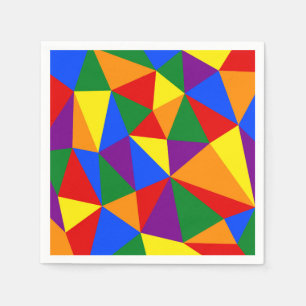 Polygon Rainbow Pattern Napkins