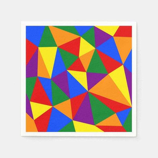 Polygon Rainbow Pattern Napkins (Front)