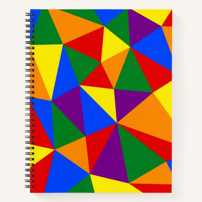 Polygon Rainbow Pattern Notebook (Front)
